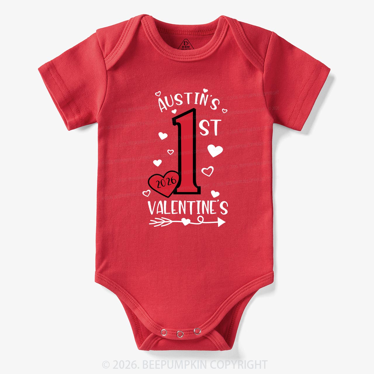 Personalized First Valentine Bodysuit For Baby