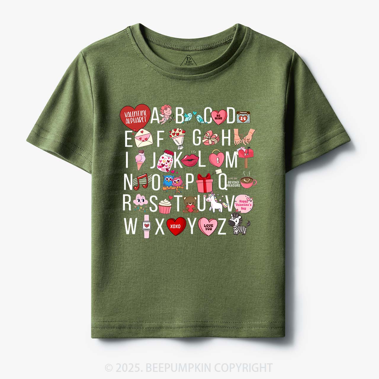 Valentine Alphabet Toddler&Kid's Tees Beepumpkin