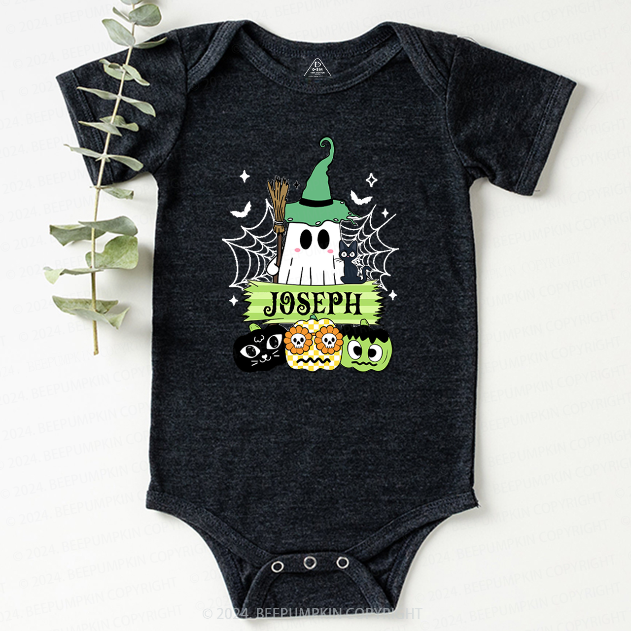 Personalized Halloween Name Baby Bodysuits