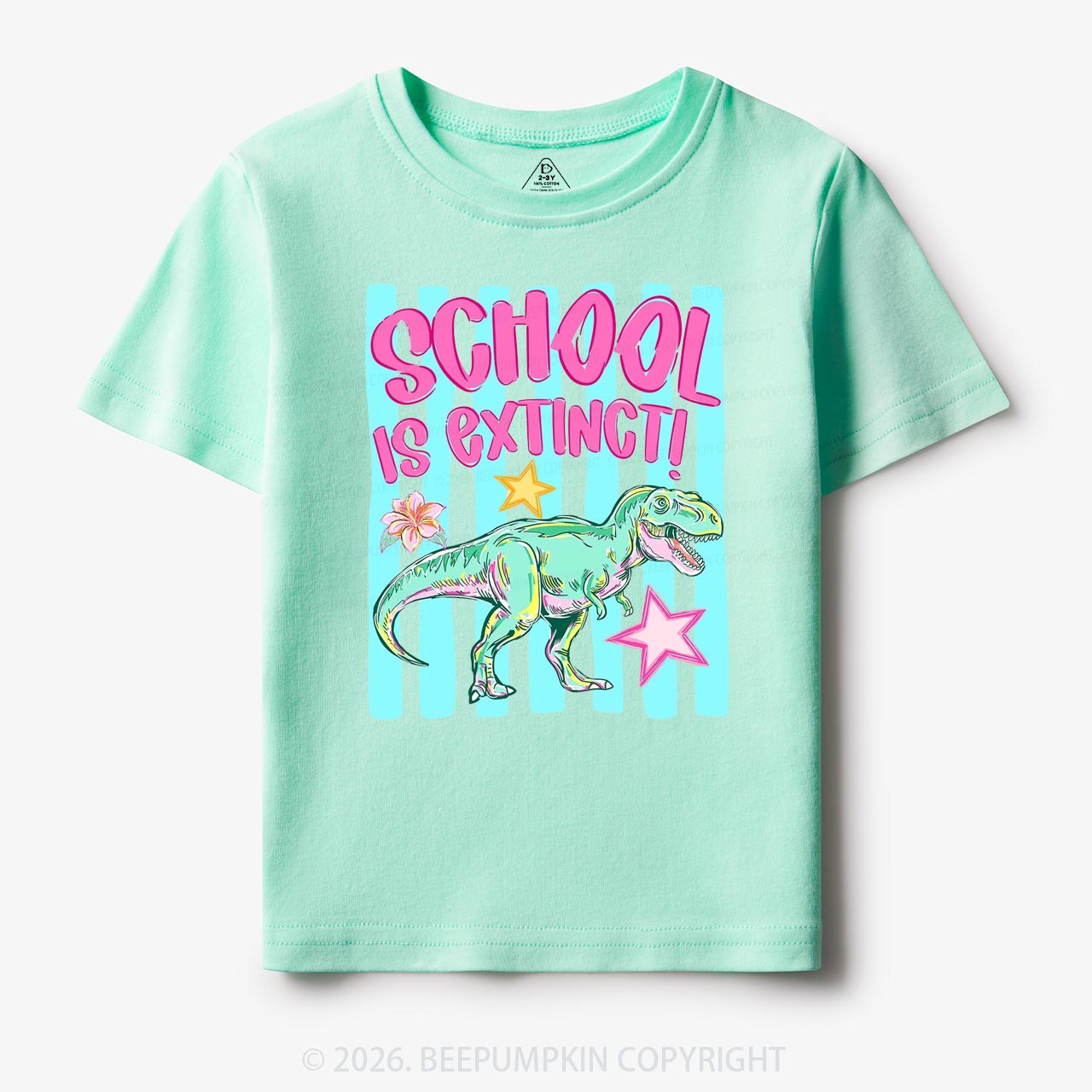 Retro Dinosaur School Is Extinct Last Day Of School Toddler&Kids Shirts