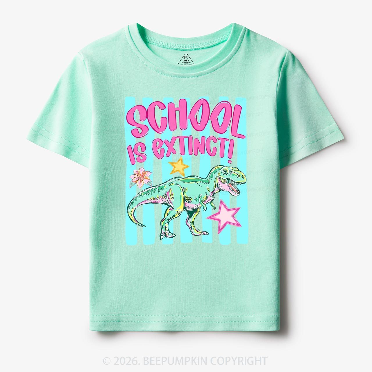 Retro Dinosaur School Is Extinct Last Day Of School Toddler&Kids Shirts