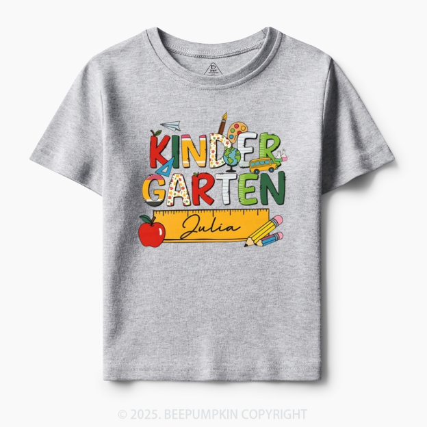 Personalized Kindergarten Name Toddler&Kid's Tees Beepumpkin