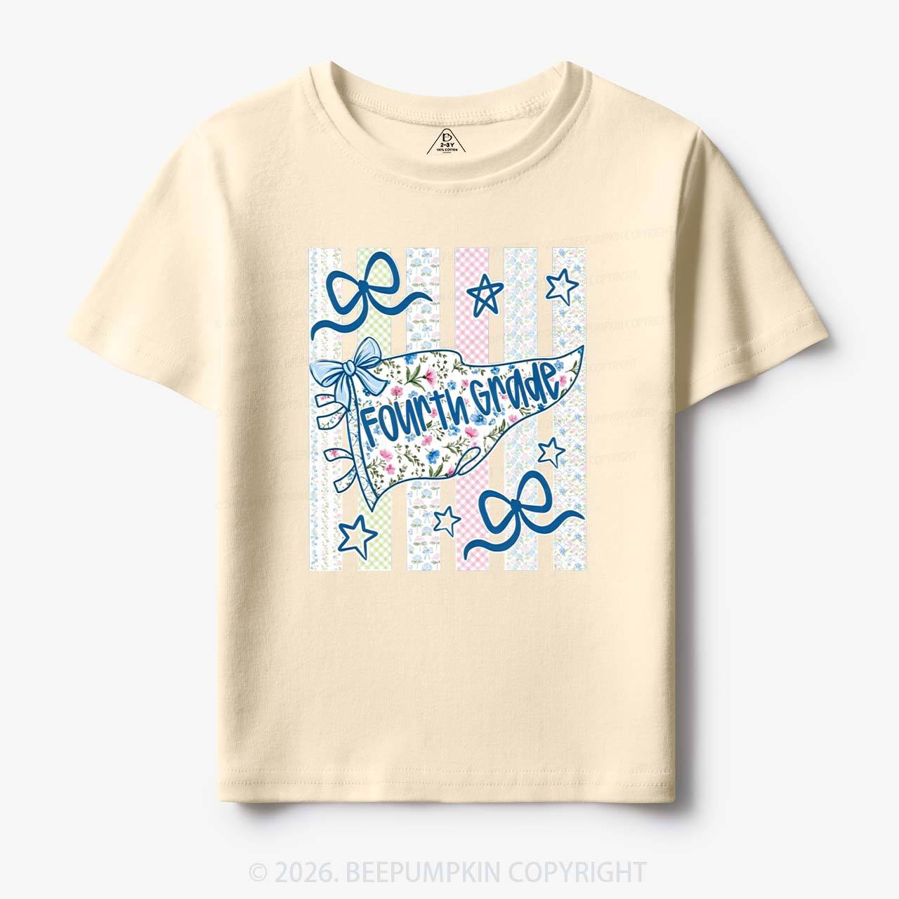 Retro Striped Floral Pennant Flag Back To School Toddler&Kid's Tees