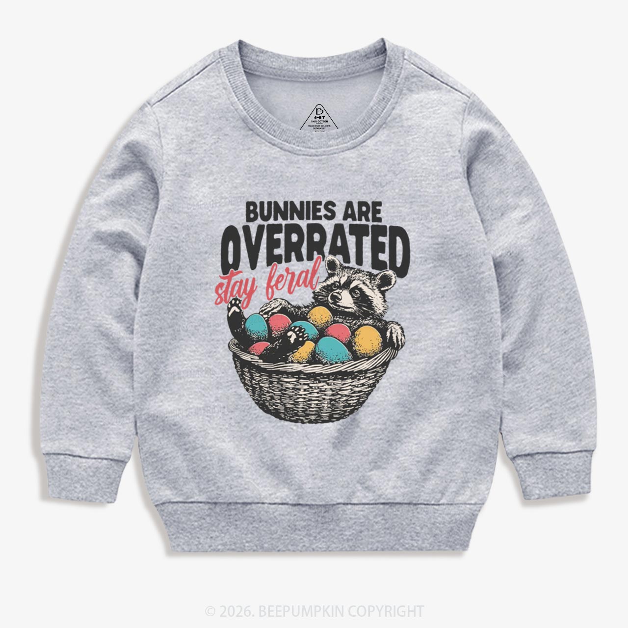 Bunnies Are Overrated Stay Feral Kid's Sweatshirt