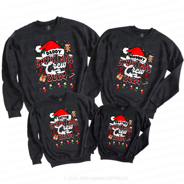 Custom Christmas Crew 2024 Matching Party Sweatshirt