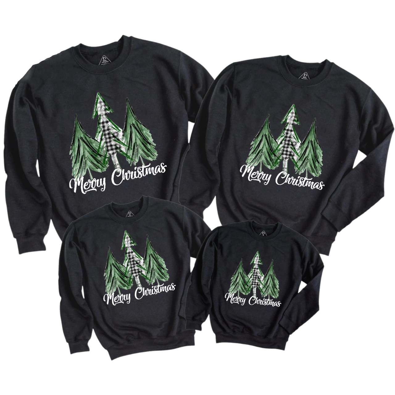 Merry Christmas Green Tree Family Christmas Sweatshirt