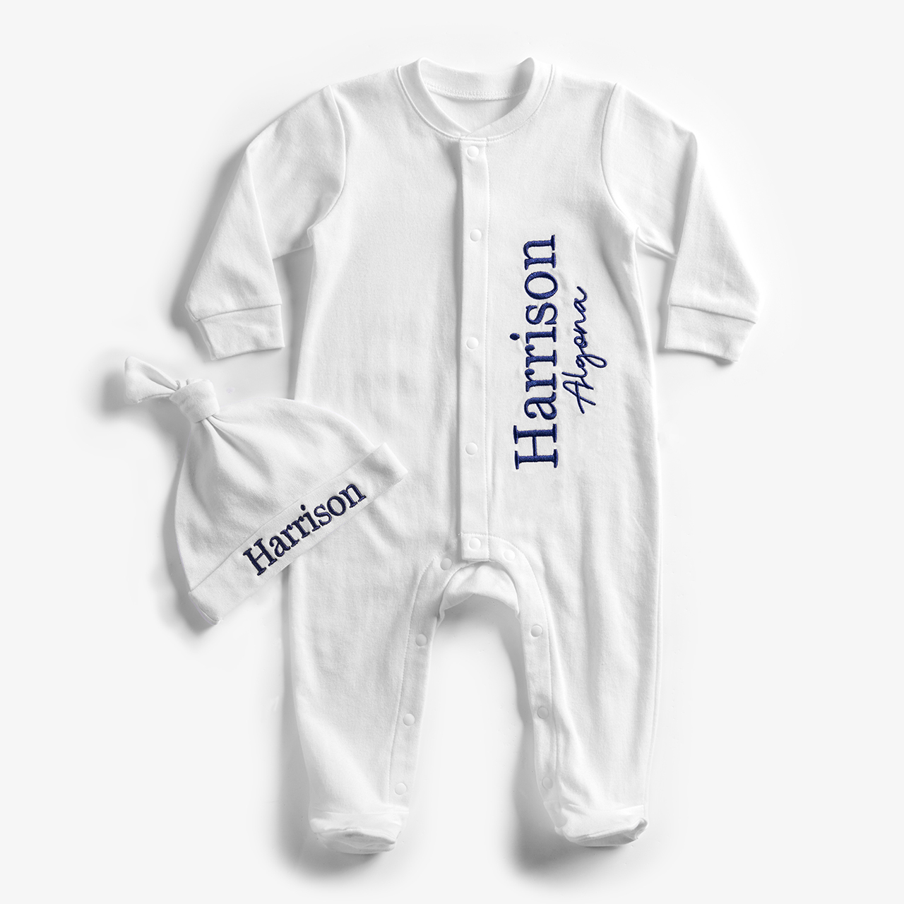 2 Pieces Embroidery Coming Home Romper Set