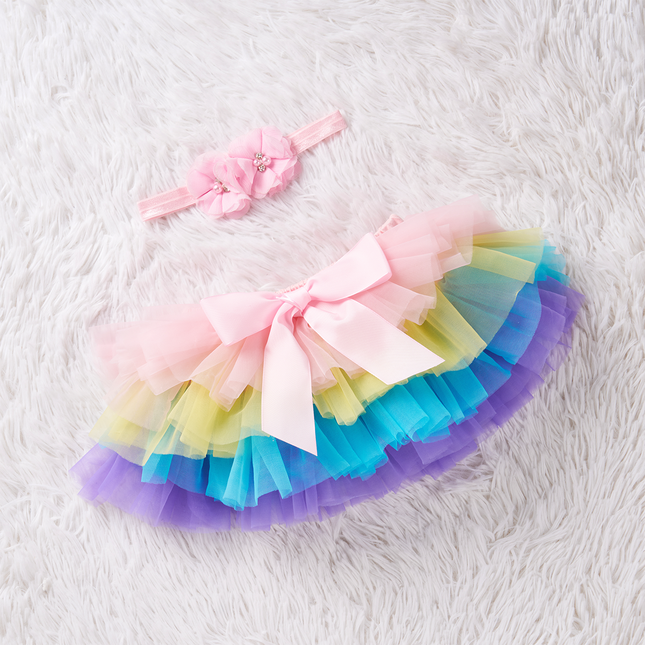 3 Pieces Personalized Floral Grace Baby Girl Tutu Outfit Set