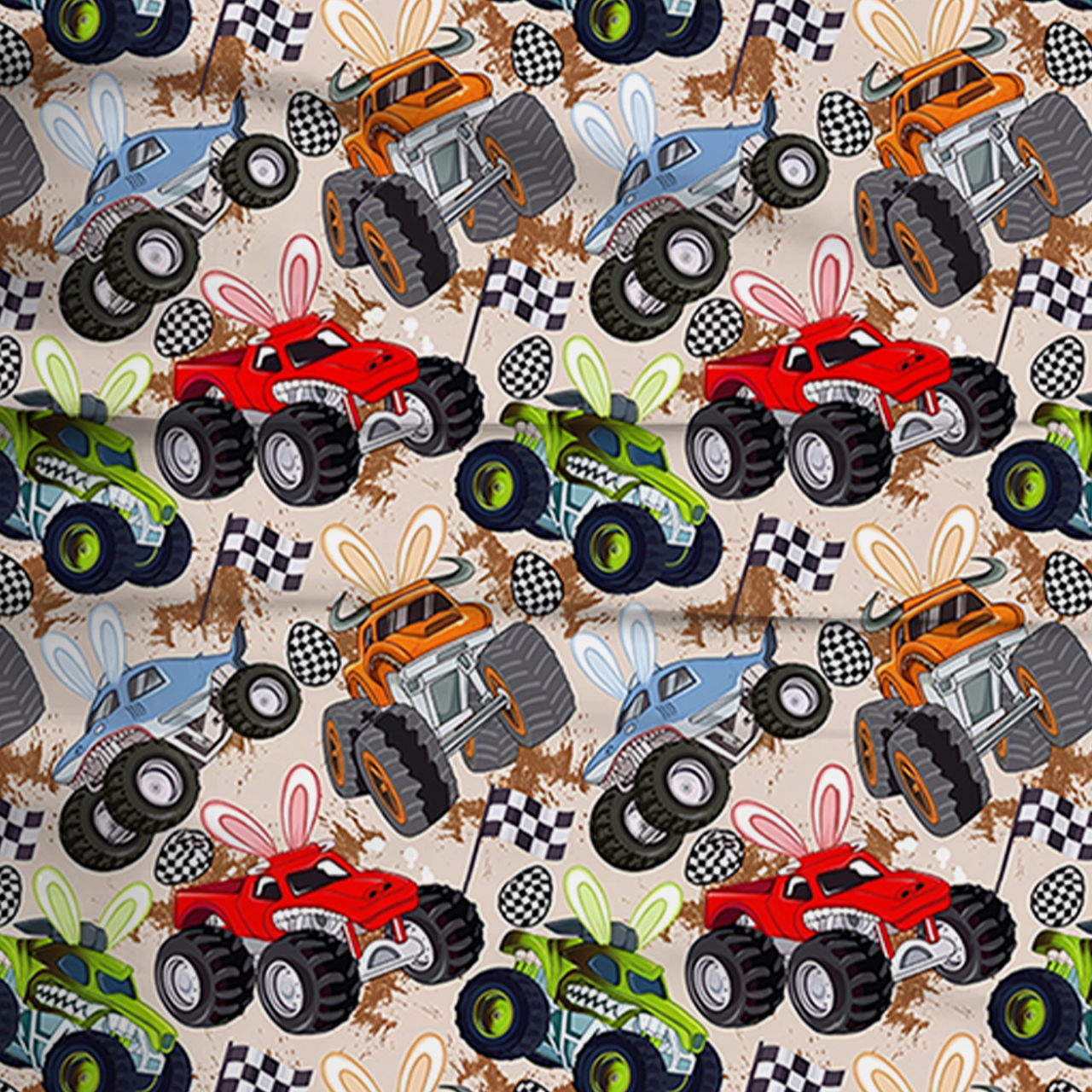 Easter Trucks Two-Piece Pajama Set For Kids