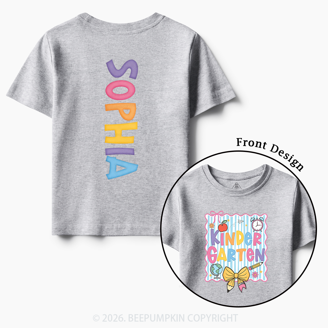 Personalized Cute Preschool to Fifth Grade Toddler&Kid's Tees