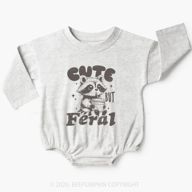 Funny Raccoon Cute But Feral Baby Bubble Romper