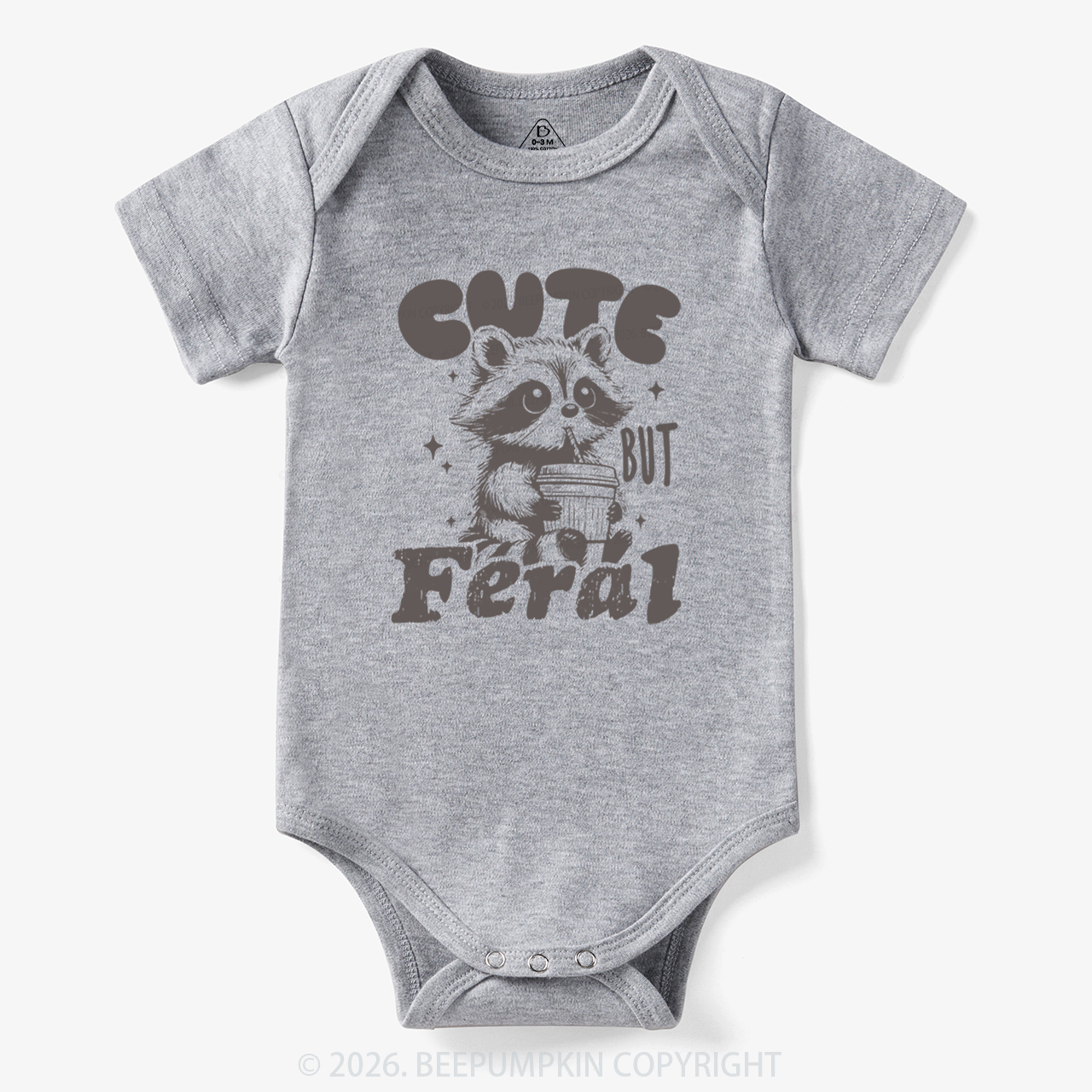 Funny Raccoon Cute But Feral Bodysuit