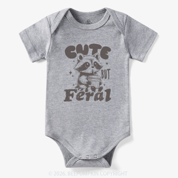 Funny Raccoon Cute But Feral Bodysuit