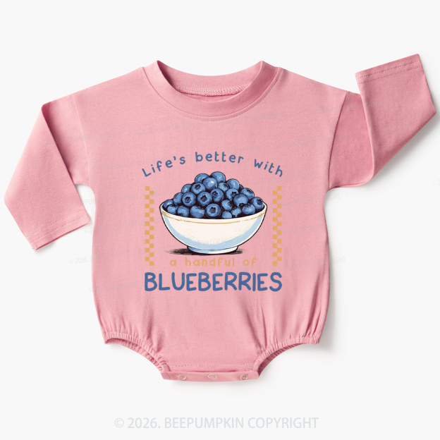 Life's better with a handful of Blueberries Funny Baby Bubble Romper