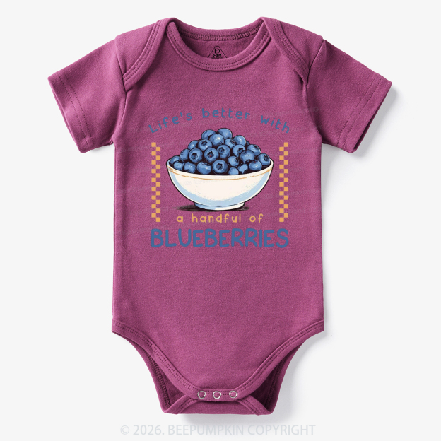 Life's better with a handful of Blueberries Funny Bodysuit