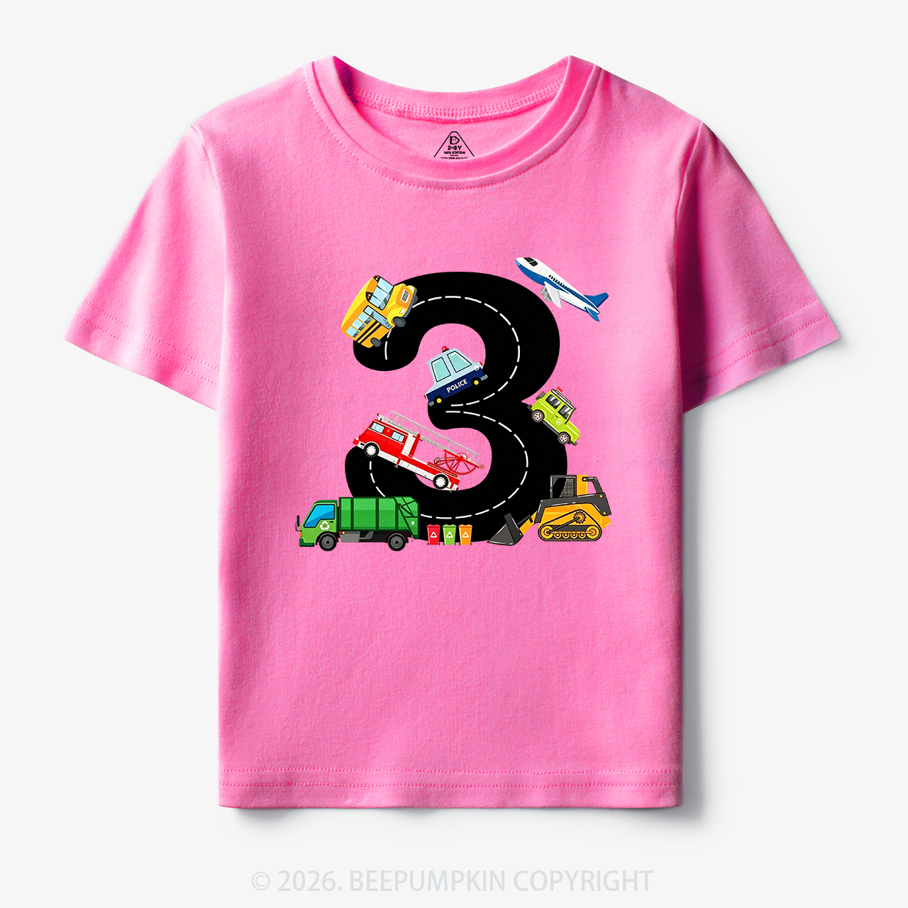 Personalized Transportation Helper Vehicles Birthday Toddler&Kid's Tees
