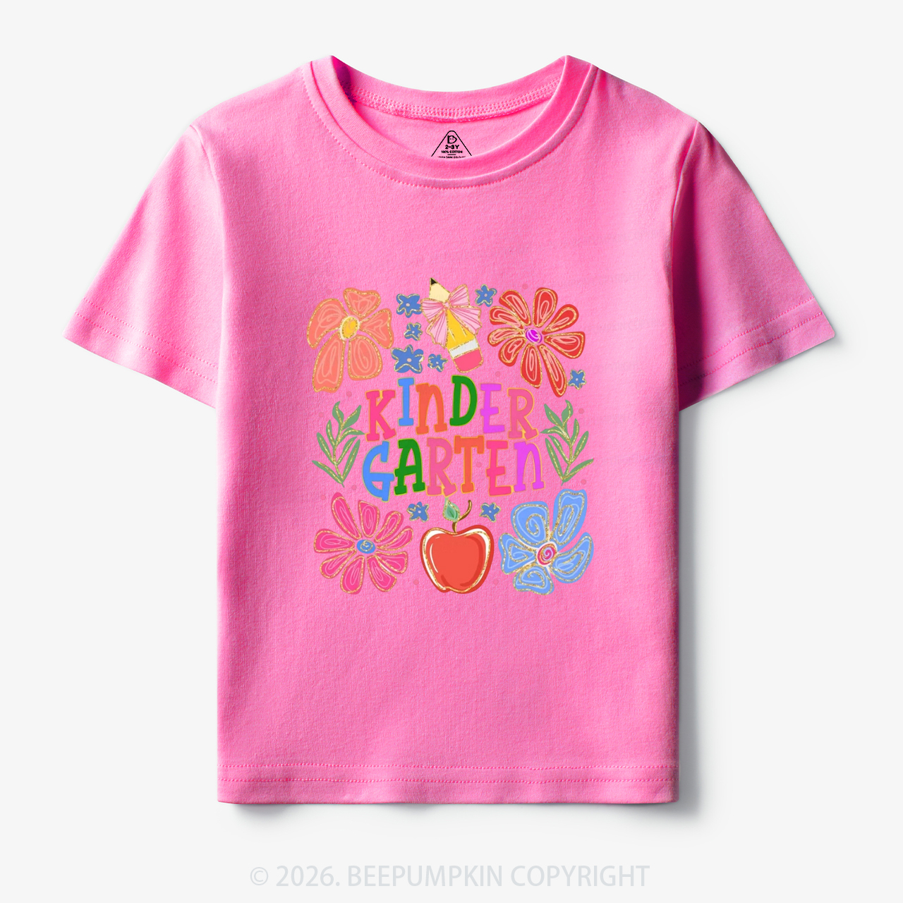 Personalized Kindergarten Colorful Floral Toddler&Kid's Tees