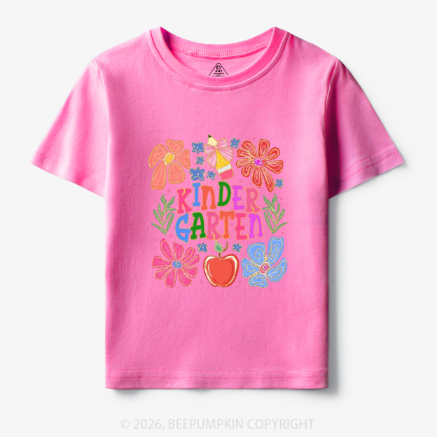 Personalized Kindergarten Colorful Floral Toddler&Kid's Tees