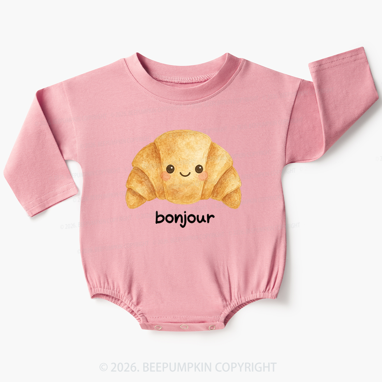 Bonjour Cute Croissant Baby Bubble Romper