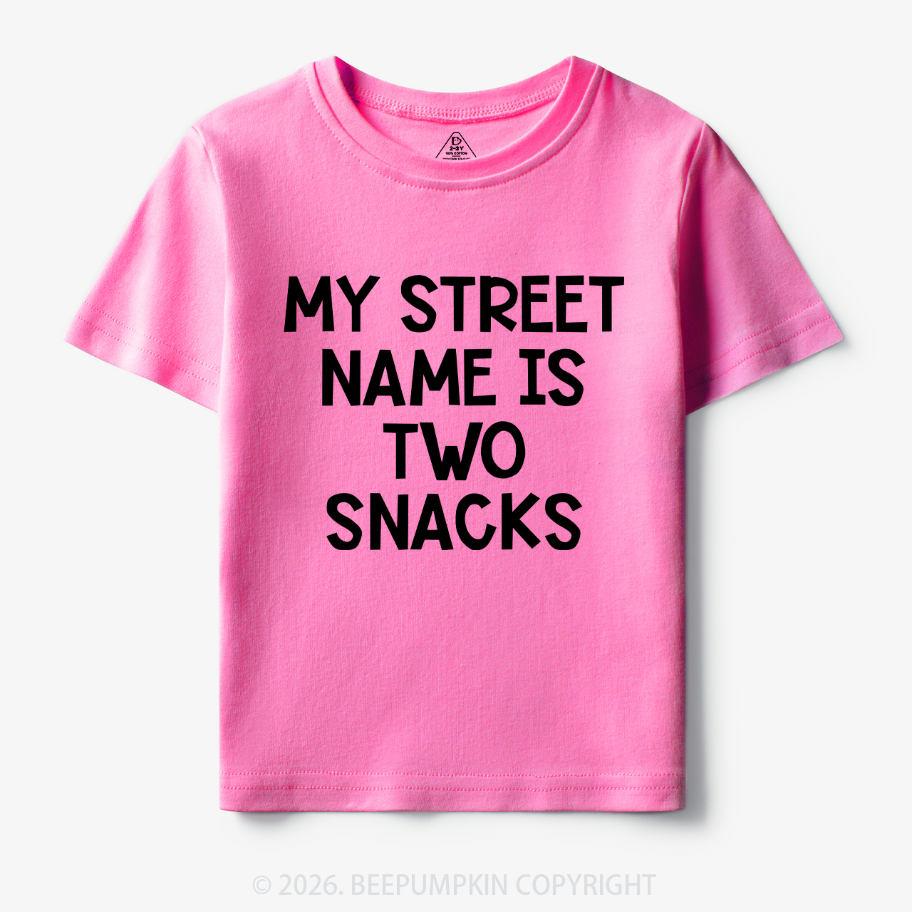 My Street Name Is Two Snacks Kids Shirt 7