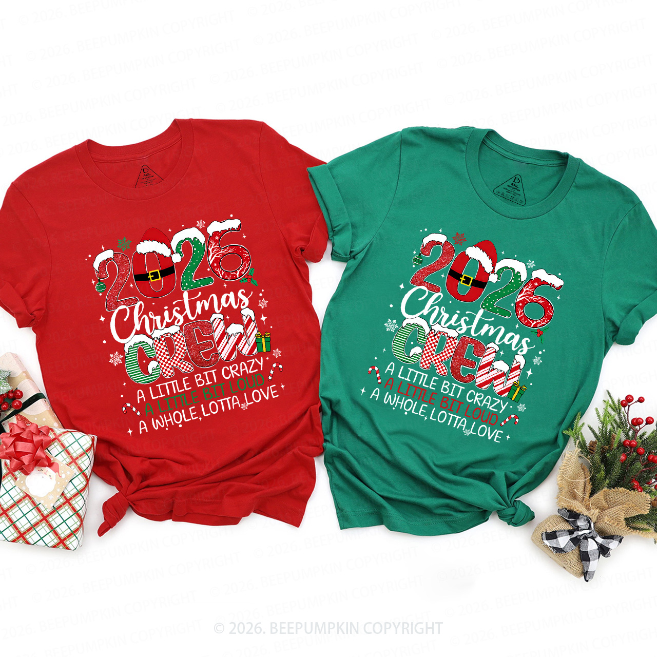 Holiday Cheer Crew 2026 Family Matching T-Shirts Beepumpkin