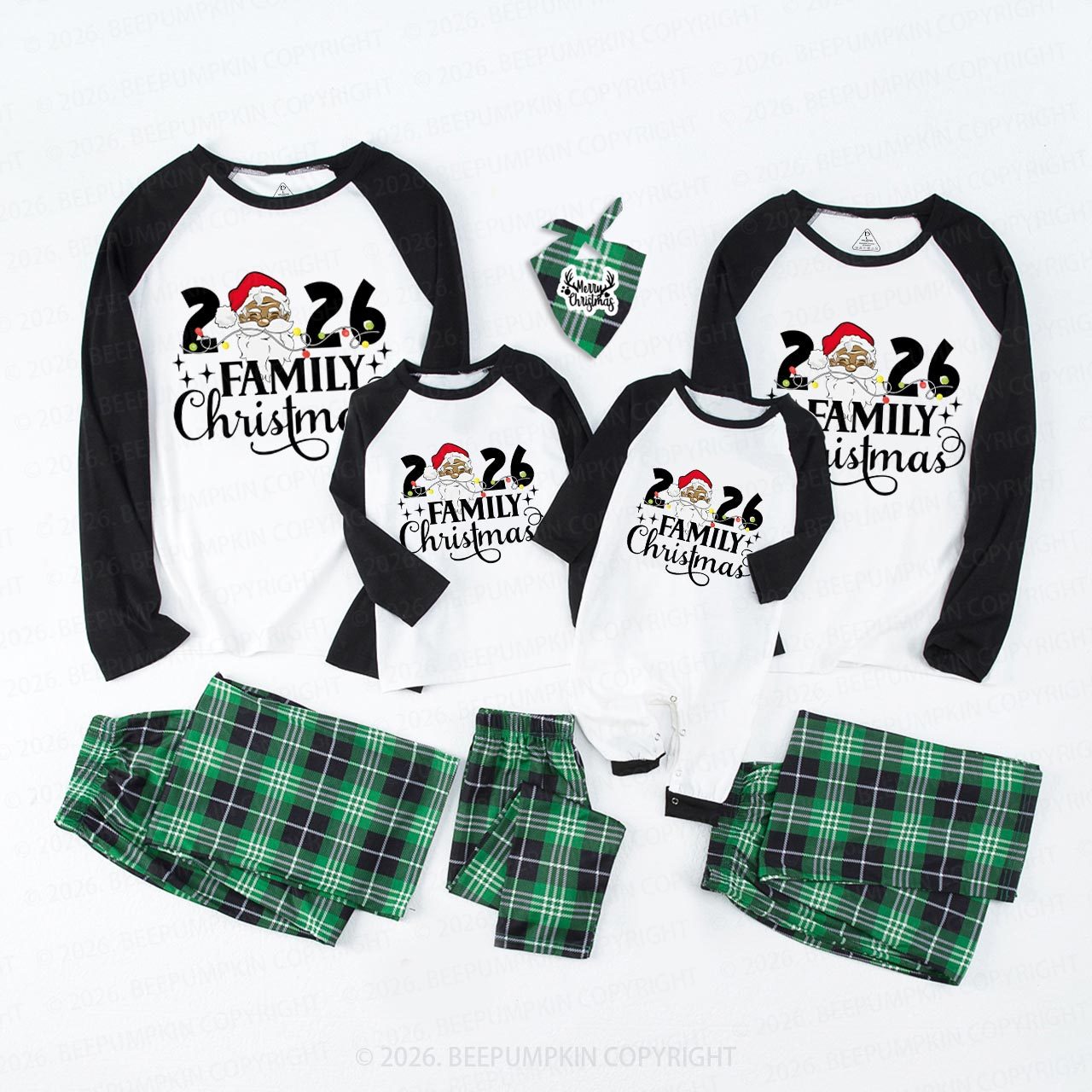 Santa Melanin Family Christmas 2026 Pajamas Beepumpkin