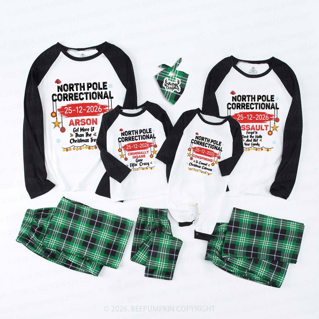 Personalized 2026 North Pole Correctional Christmas Matching Pajamas Beepumpkin