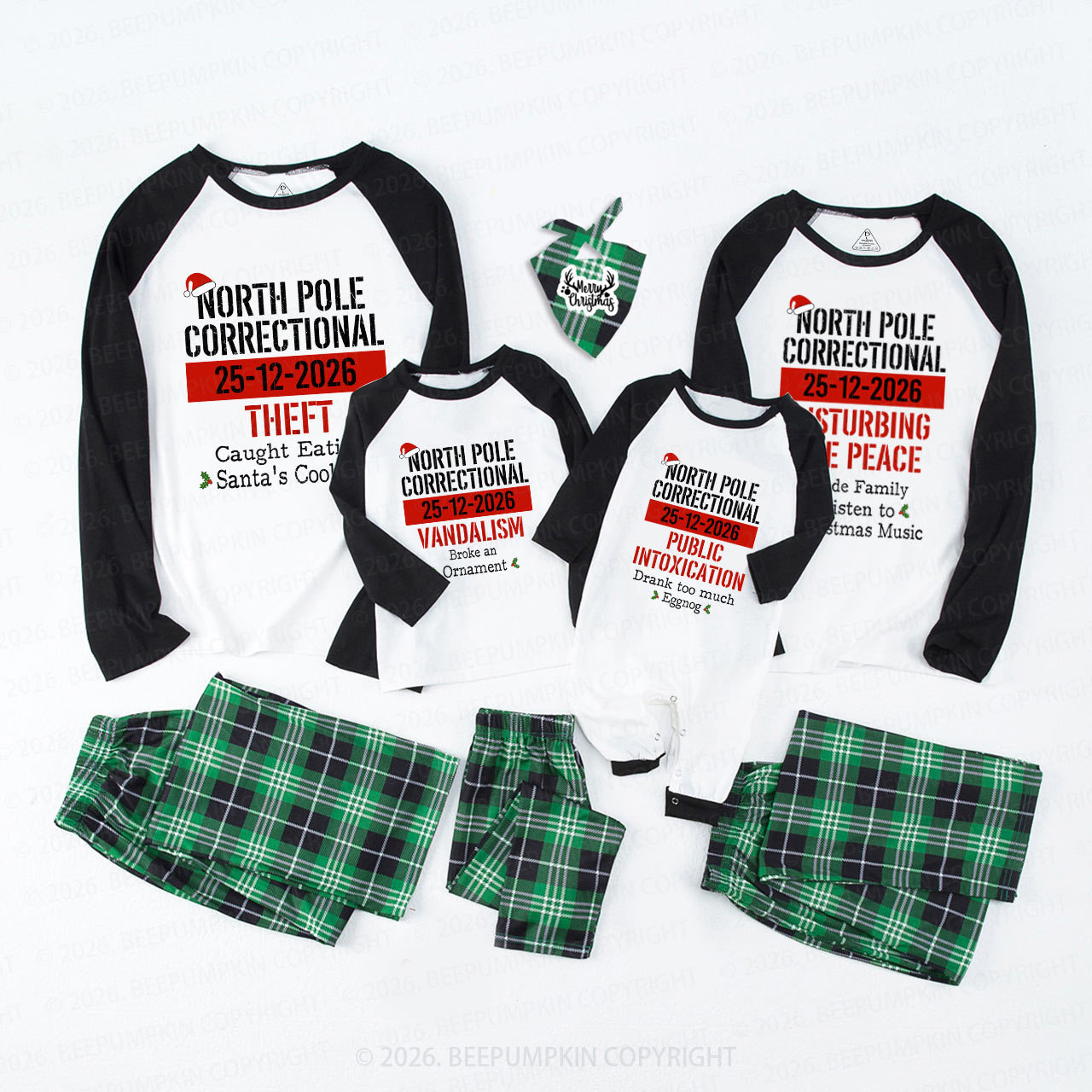 Funny Group Christmas North Pole Correctional Matching Pajamas Beepumpkin