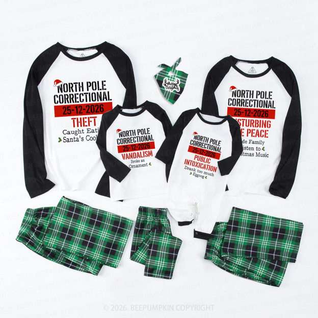 Funny Group Christmas North Pole Correctional Matching Pajamas Beepumpkin