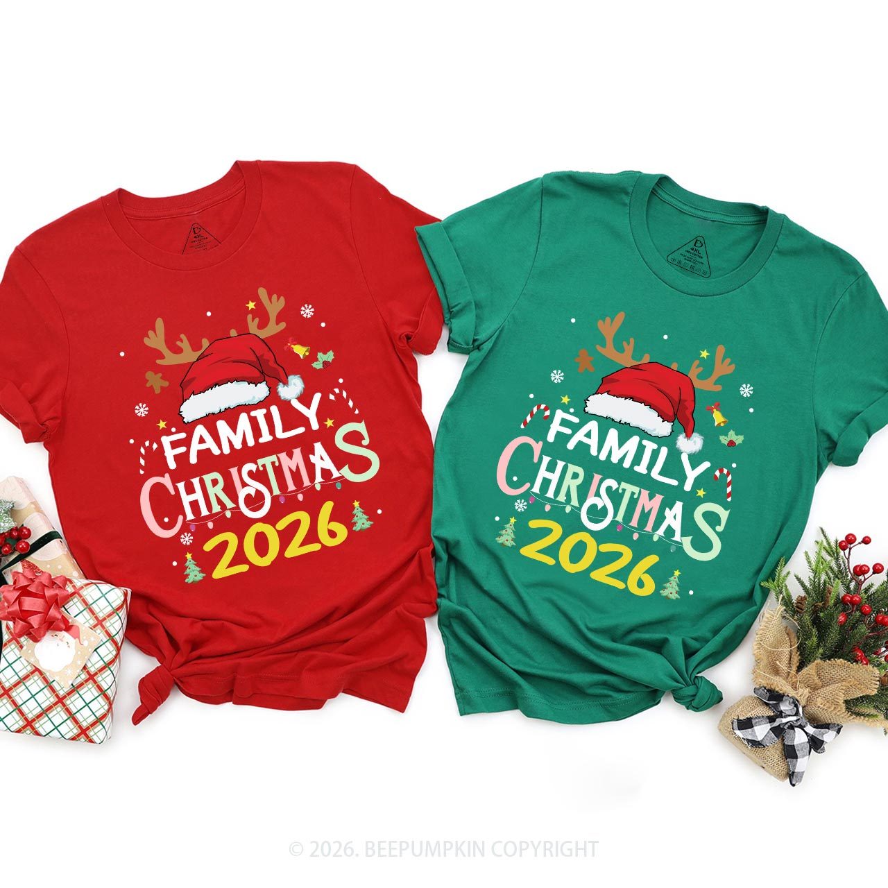 2026 Family Christmas Santa Shirts For Family Members