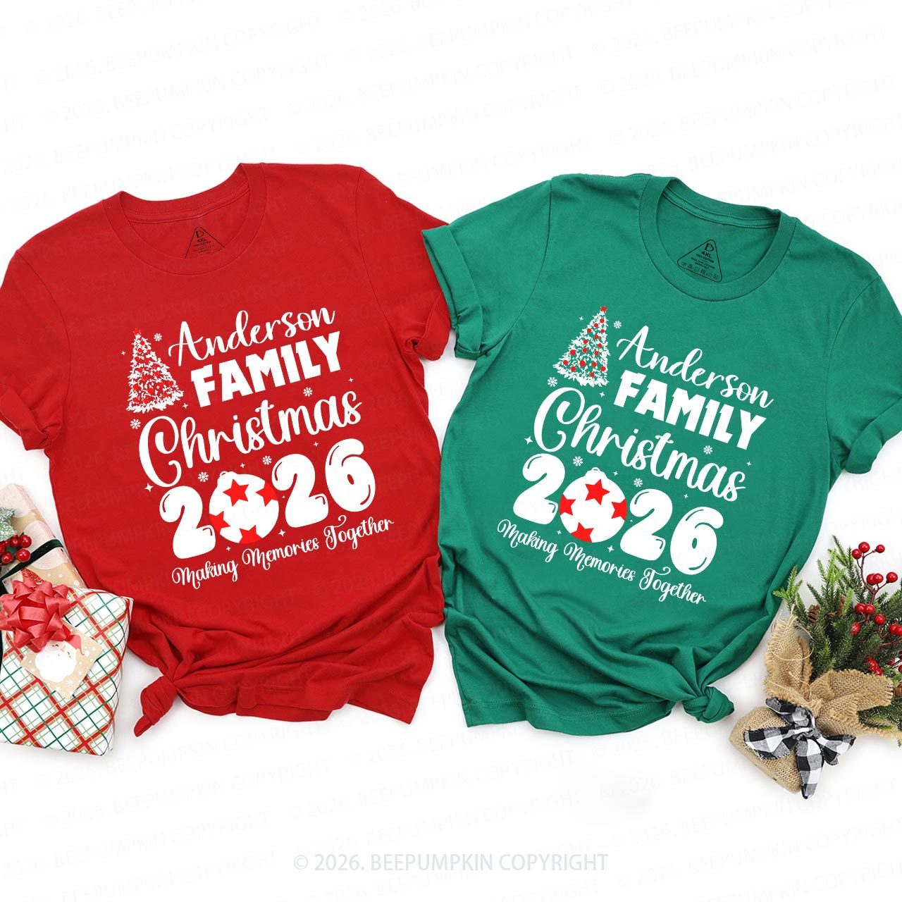 2026 Custom Making Memories Family Christmas Shirts Beepumpkin