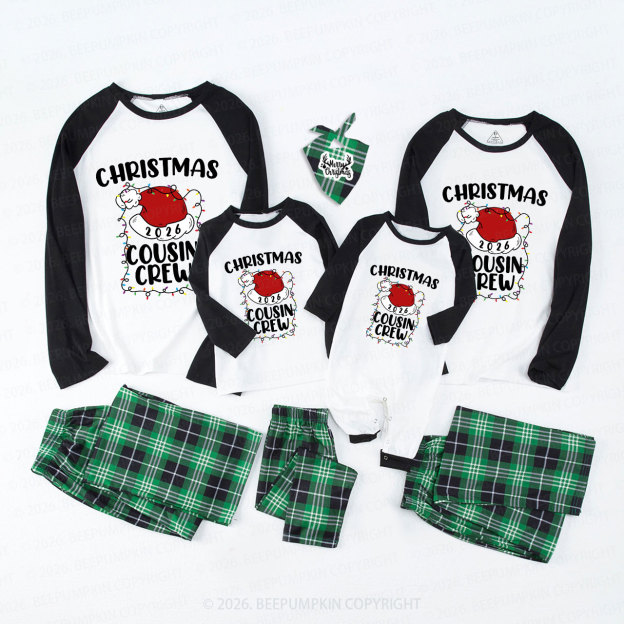 2026 Cousin Crew Santa Hat Christmas Matching Pajamas Beepumpkin