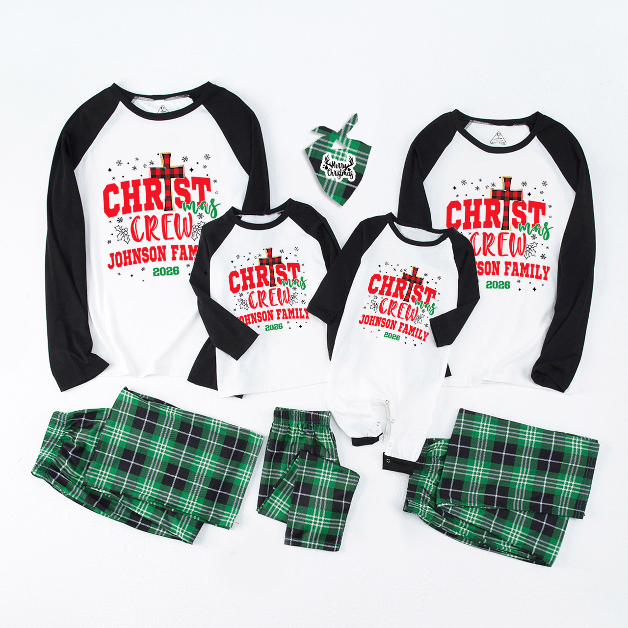 Personalized 2026 Christian Xmas Family Matching Pajamas