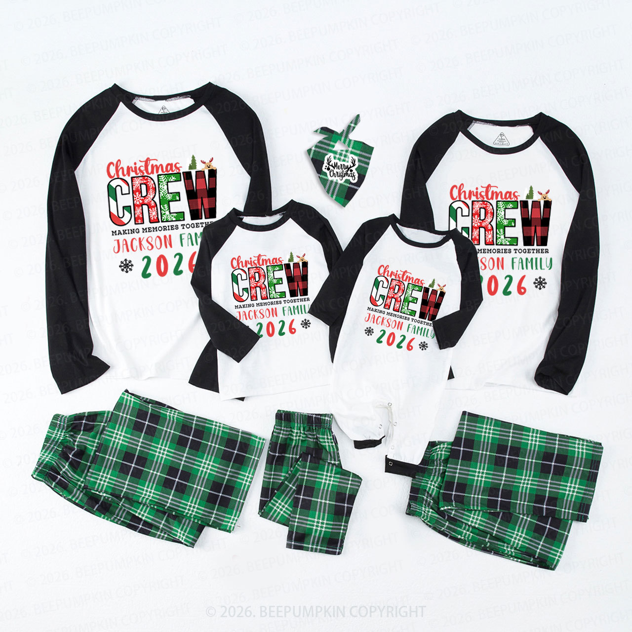 Personalized Christmas Crew 2026 Family Matching Pajamas