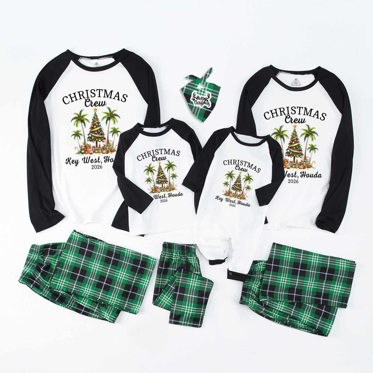 Personalized 2026 Tropical Christmas Group Family Matching Pajamas
