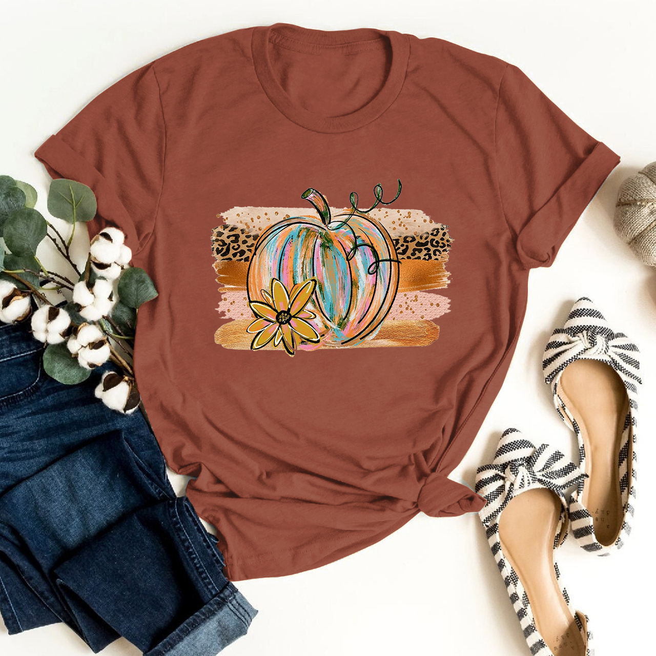  Beautiful Watercolor Pumpkin Shirt For Her