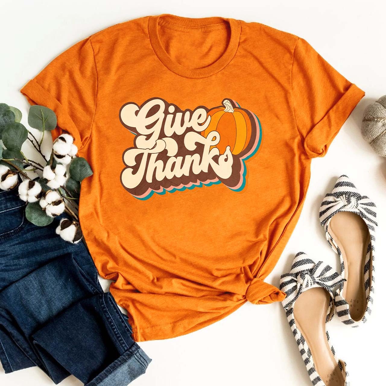 Vintage Give Thanks Fall Shirts