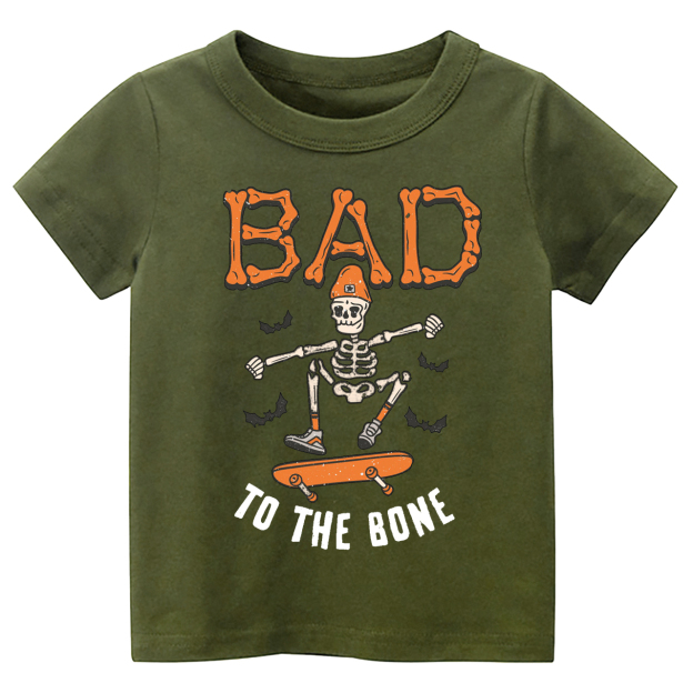 Bad To The Bone Halloween Kids Shirt 