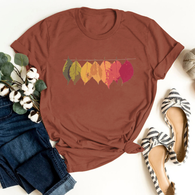 Fall Colorful Leaf Shirt For Her