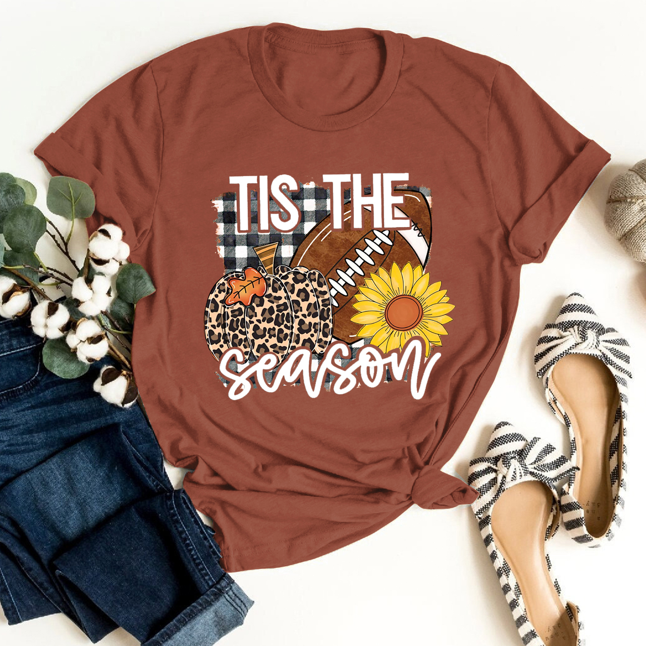 Tis The Season Pumpkin And Sunflower Shirt For Her