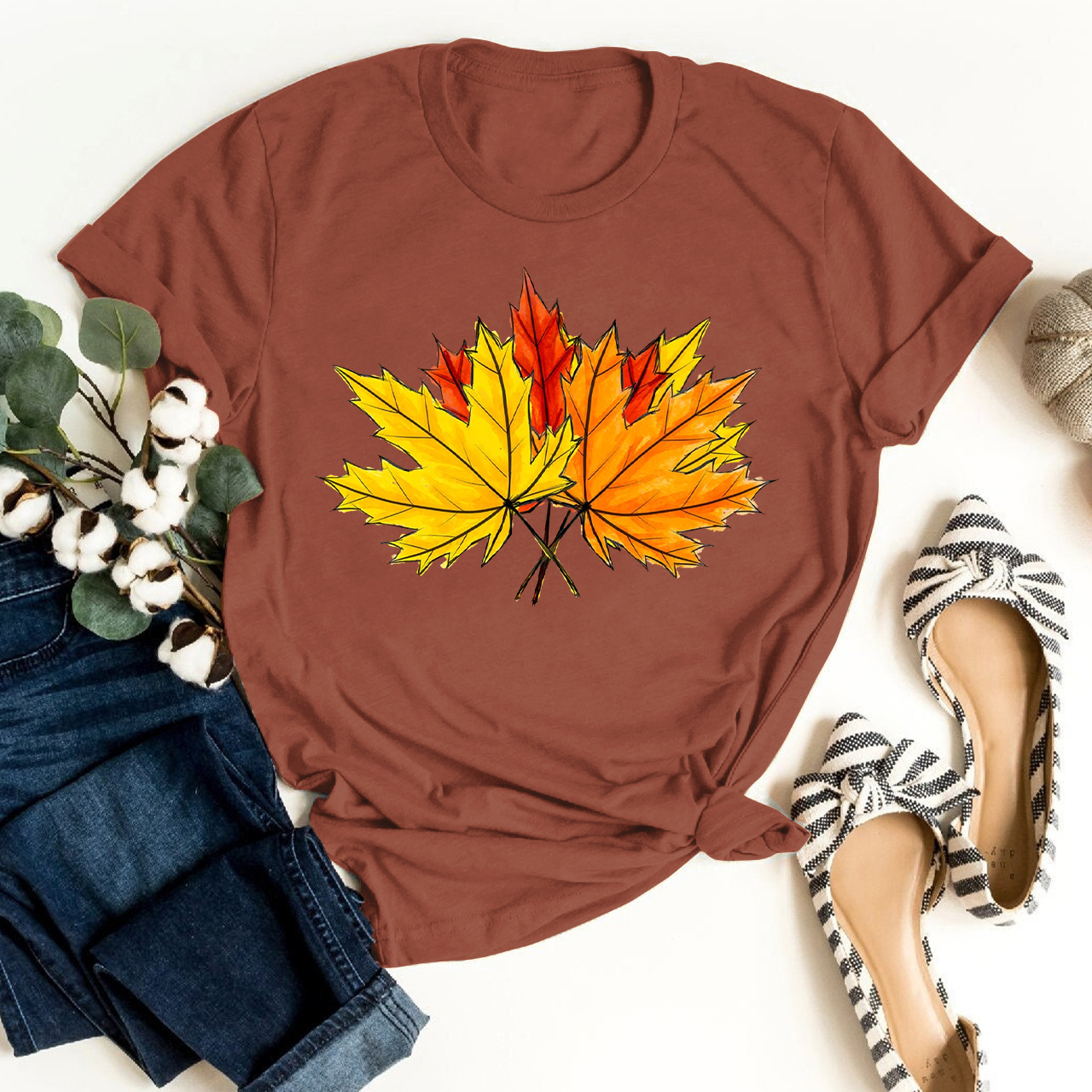 Beautiful Fall Maple Leaves Shirt For Her