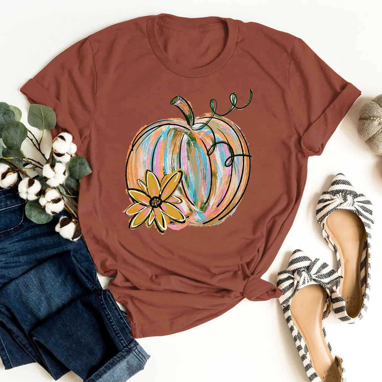 Beautiful watercolor pumpkin Shirt For Her