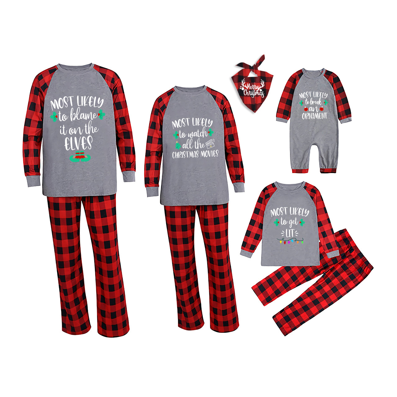 Most Likely to Get Lit Christmas Family Pajamas