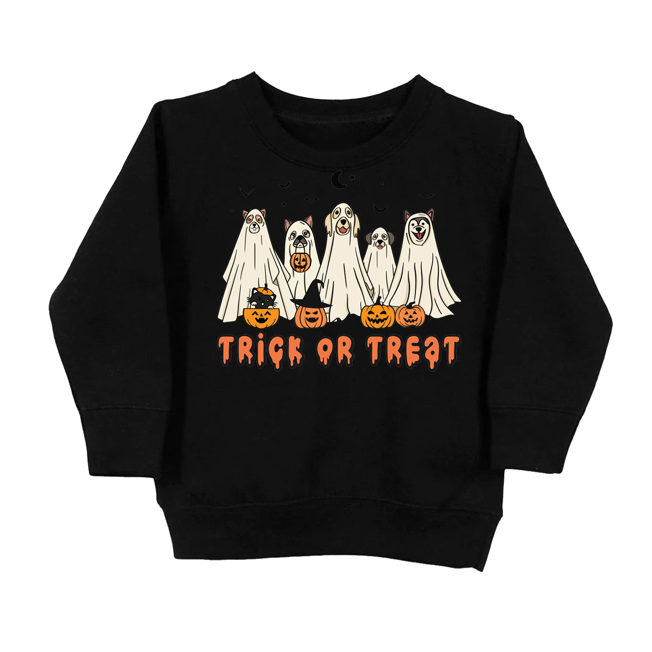 Dogs Trick Or Treat Kids Sweatshirt
