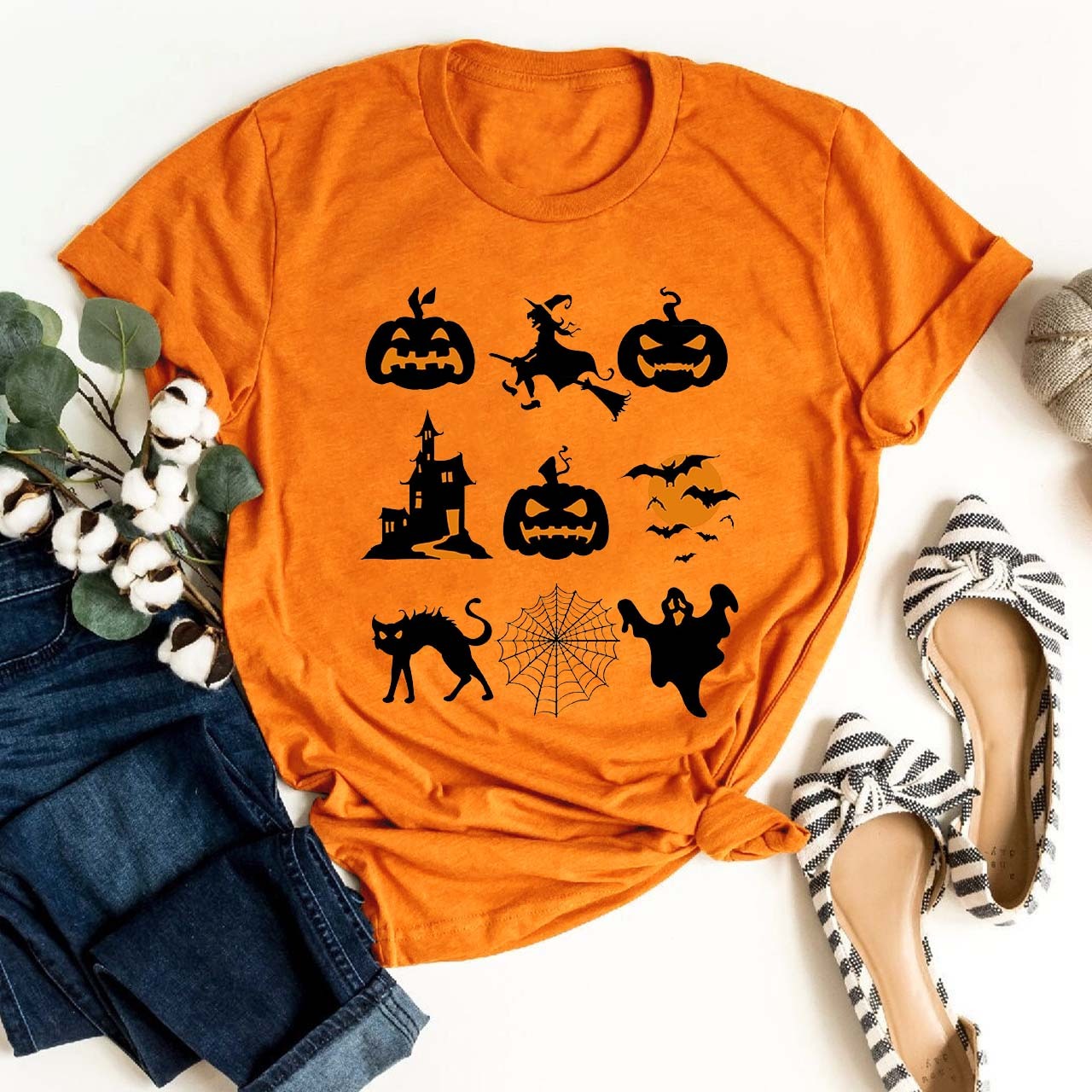 Super Fun Halloween Icons In A Row Shirt For Her