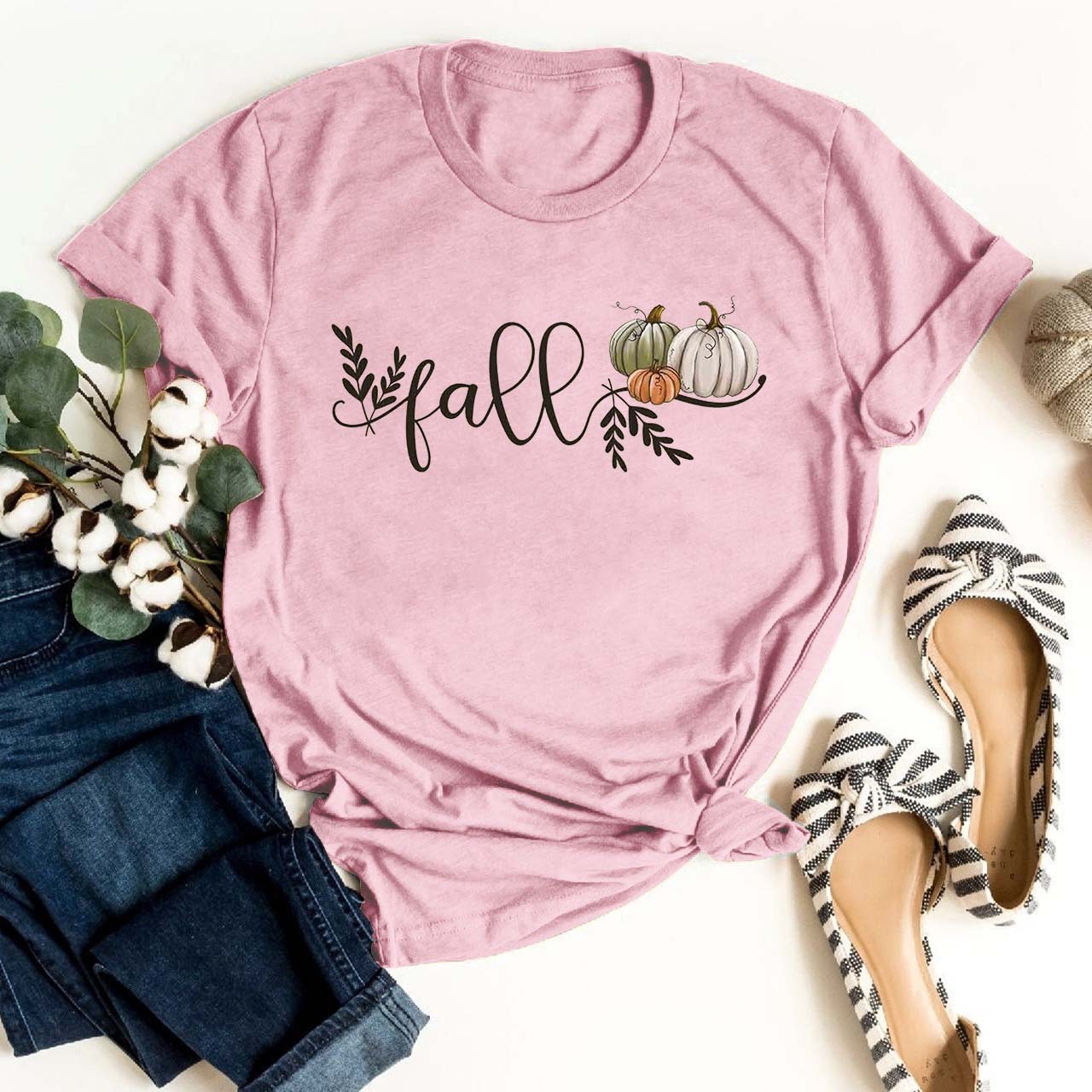 Simple Fall Pumpkins Shirt For Her