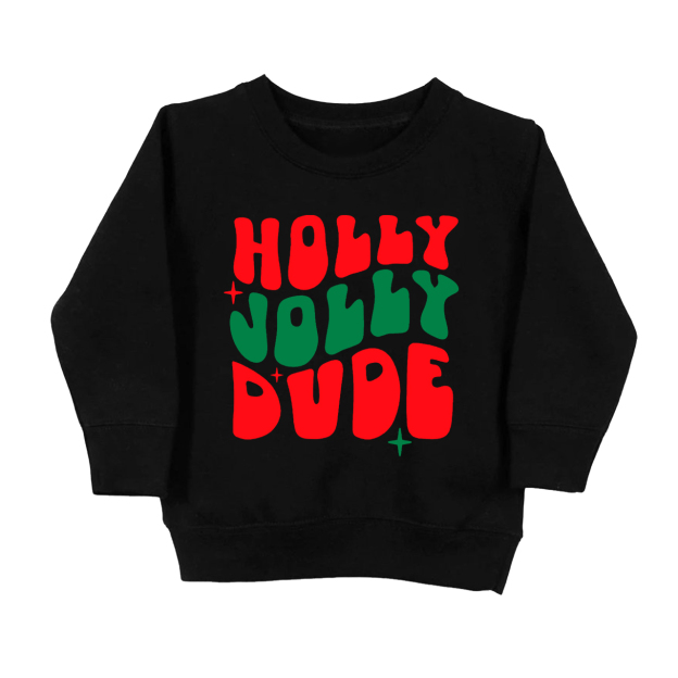 Holly Jolly Dude Kids Sweatshirt