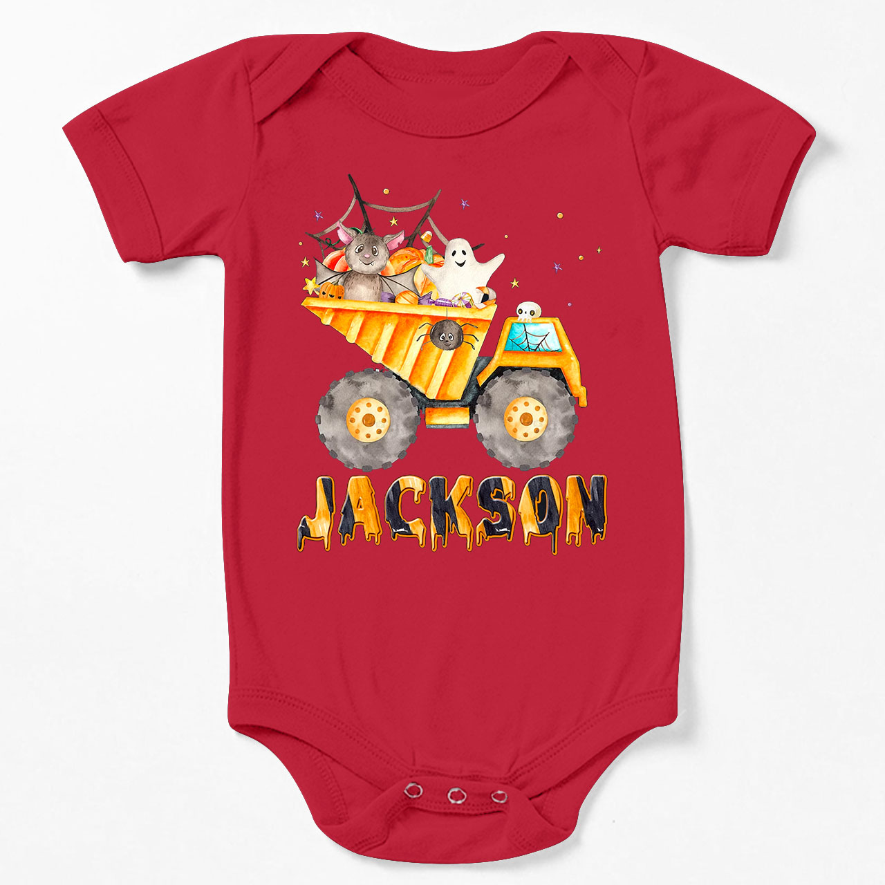 Personalized Dump Truck Halloween Bodysuit For Baby