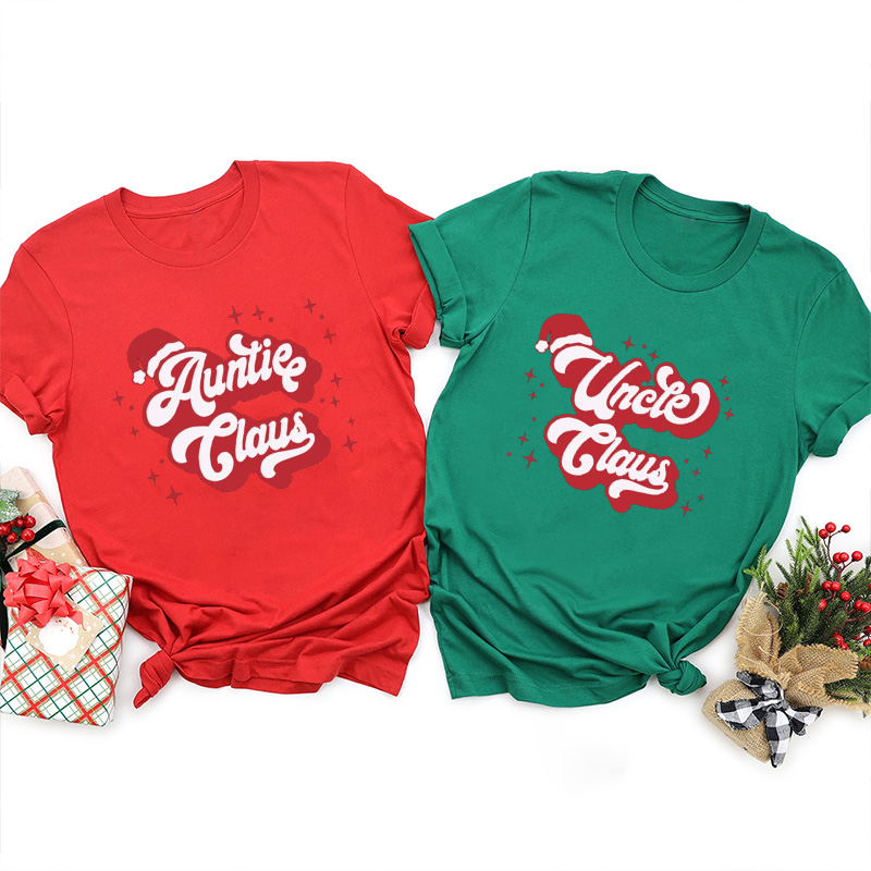 Personalized Retro Family Claus Christmas Group Shirts