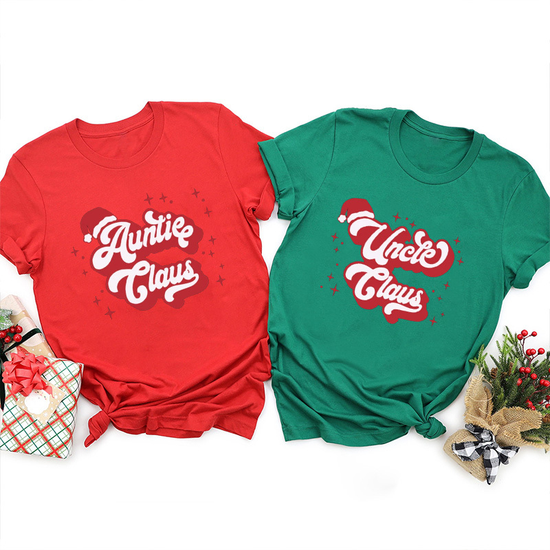 Personalized Retro Family Claus Christmas Group Shirts